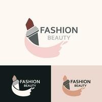 batom logotipo Projeto para Maquiagem moda fazer compras e beleza vetor Cosmético Projeto modelo