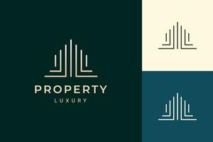 logotipo do apartamento ou propriedade em formato de luxo e futurista vetor