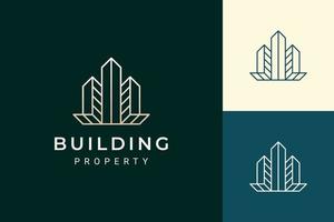 logotipo de apartamento ou imobiliário em formato de luxo e futurista vetor