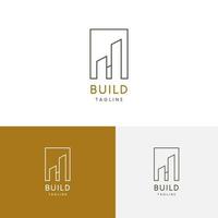 logotipo de construção simples em estilo de linha mono vetor