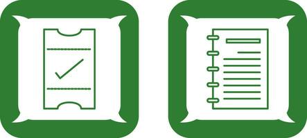 passes e bloco de anotações ícone vetor