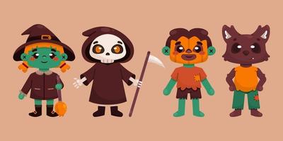 coleção de personagens de halloween vetor