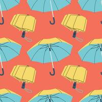 mão desenhado guarda-chuva padronizar. fofa e colorida vetor guarda-chuva desatado padronizar para crianças roupas e papel produtos. vetor ilustração