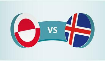 Groenlândia versus Islândia, equipe Esportes concorrência conceito. vetor