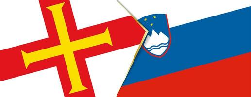 Guernsey e eslovénia bandeiras, dois vetor bandeiras.