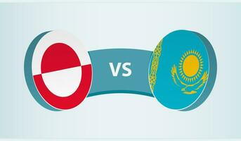 Groenlândia versus Cazaquistão, equipe Esportes concorrência conceito. vetor
