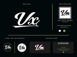 luxo vestuário vx moda logotipo carta, inicial vx logotipo branding Projeto para roupas o negócio vetor