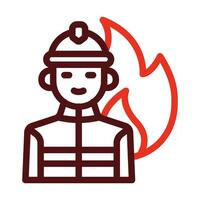 bombeiro vetor Grosso linha dois cor ícones para pessoal e comercial usar.