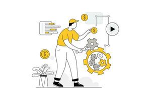 sistema reparar, sistema manutenção vetores ilustração plano