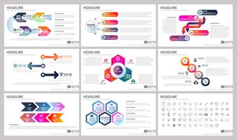 Elementos modernos de infográficos para modelos de apresentações para banner vetor