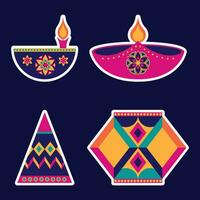 diwali tema ícone estética, indiano feriado celebração diwali vetor
