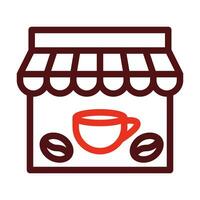 café fazer compras vetor Grosso linha dois cor ícones para pessoal e comercial usar.