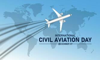 internacional Civil aviação dia dezembro 07 fundo vetor ilustração