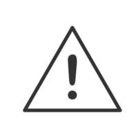 ícone de vetor de símbolo de perigo triângulo isolado