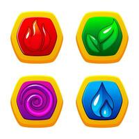 quatro elementos natureza fogo ar terra água vetor ícones conjunto logotipo