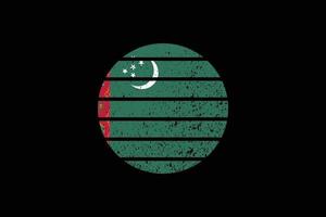 bandeira do estilo grunge do Turquemenistão. ilustração vetorial. vetor