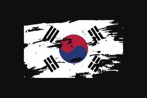 bandeira do estilo grunge da Coreia do Sul. ilustração vetorial. vetor