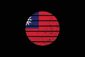 bandeira do estilo grunge de taiwan. ilustração vetorial. vetor