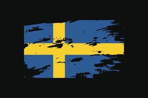 bandeira do estilo grunge da Suécia. ilustração vetorial. vetor