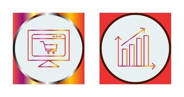 comércio eletrônico local na rede Internet e Aumentar Estatisticas ícone vetor