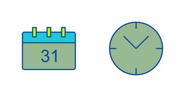 ícone de calendário e relógio vetor