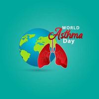 momento mundial do design do dia da asma vetor