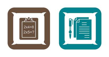 resolução questão e documento e caneta ícone vetor