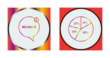 mensagem bolhas e torta gráfico ícone vetor
