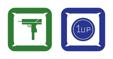 arma de fogo e 1 para cima ícone vetor