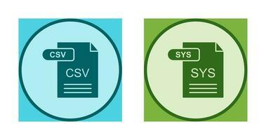 csv e sys ícone vetor