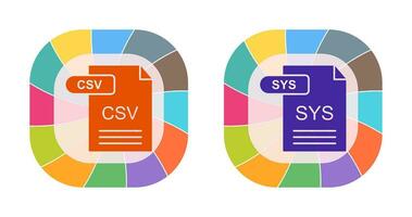 csv e sys ícone vetor