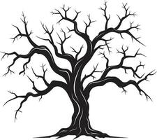 ecos do elegância uma Preto vetor tributo para uma morto árvore resiliência dentro decair monocromático despedida para uma sem vida árvore