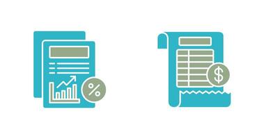 relatório e conta ícone vetor