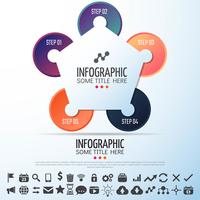 Modelo de design de infográficos de círculo vetor