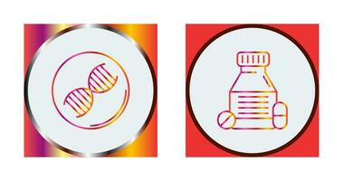 dna e comprimidos ícone vetor
