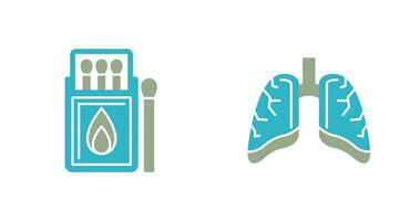 Combine caixa e pulmões ícone vetor