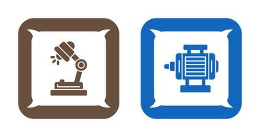 escrivaninha luminária e elétrico motor ícone vetor
