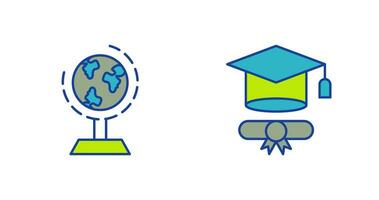 geografia e graduação ícone vetor