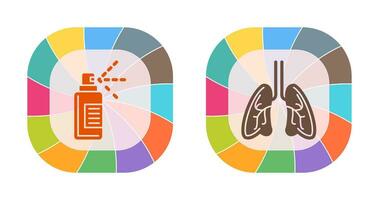 mão e pulmões ícone vetor