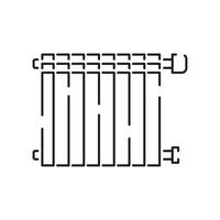 casa aquecimento linha ícone. fino contorno símbolo. caldeiras, radiadores e termostatos. gás, elétrico, sólido combustível, pelota, solar caldeiras. isolado vetor esboço ilustrações. editável AVC.