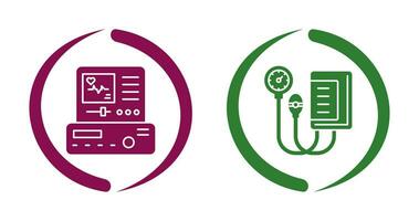 eletrocardiograma e sangue pressão calibre ícone vetor