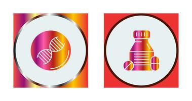 dna e comprimidos ícone vetor