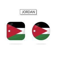 bandeira do Jordânia 2 formas ícone 3d desenho animado estilo. vetor