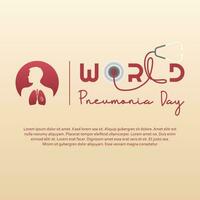 mundo pneumonia dia 12 novembro, minimalista poster Projeto com uma cenário do a pulmões vetor