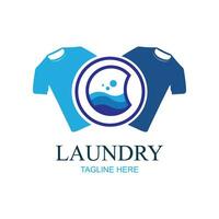 logotipo Projeto lavanderia ícone lavando máquina com bolhas para o negócio roupas lavar limpa moderno modelo vetor