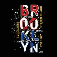 Brooklyn slogan tee gráfico tipografia para impressão t camisa ilustração vetor arte vintage