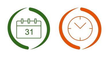 ícone de calendário e relógio vetor