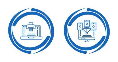 impressão e computador ícone vetor