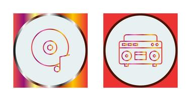 música CD e cassete ícone vetor
