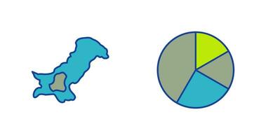 mapa e torta ícone vetor